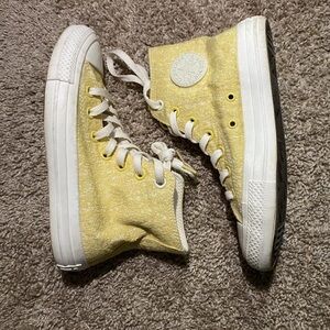 Converse Yellow and White High-Top Sneakers